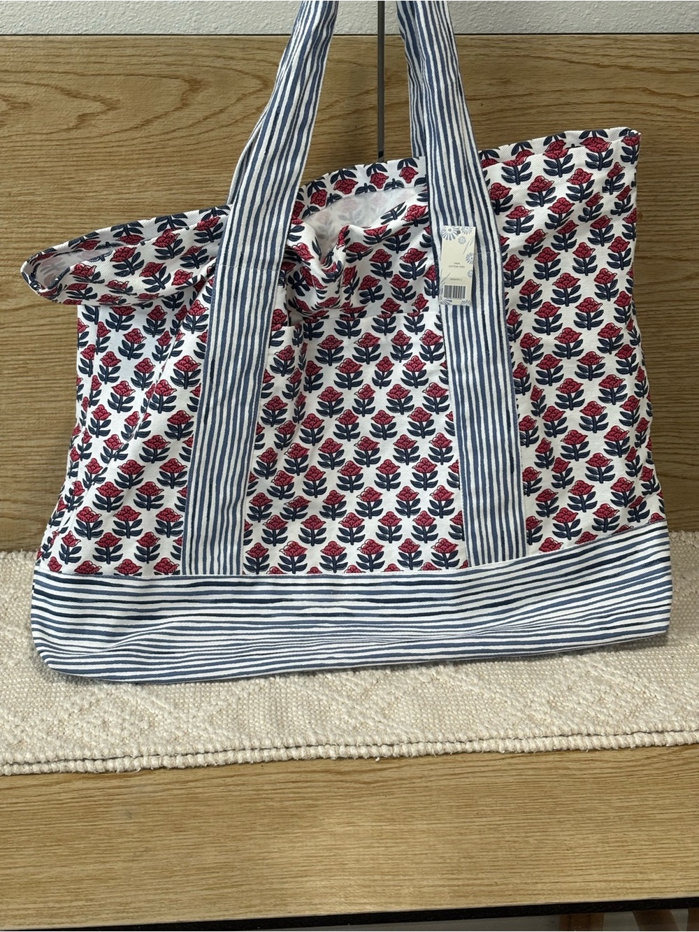 Strawflower shea cotton tote